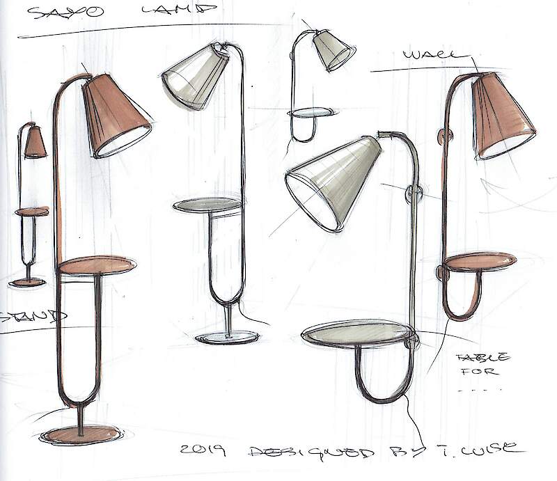At the fair, 4ROOM will present the new SAXO floor luminaire with small table.